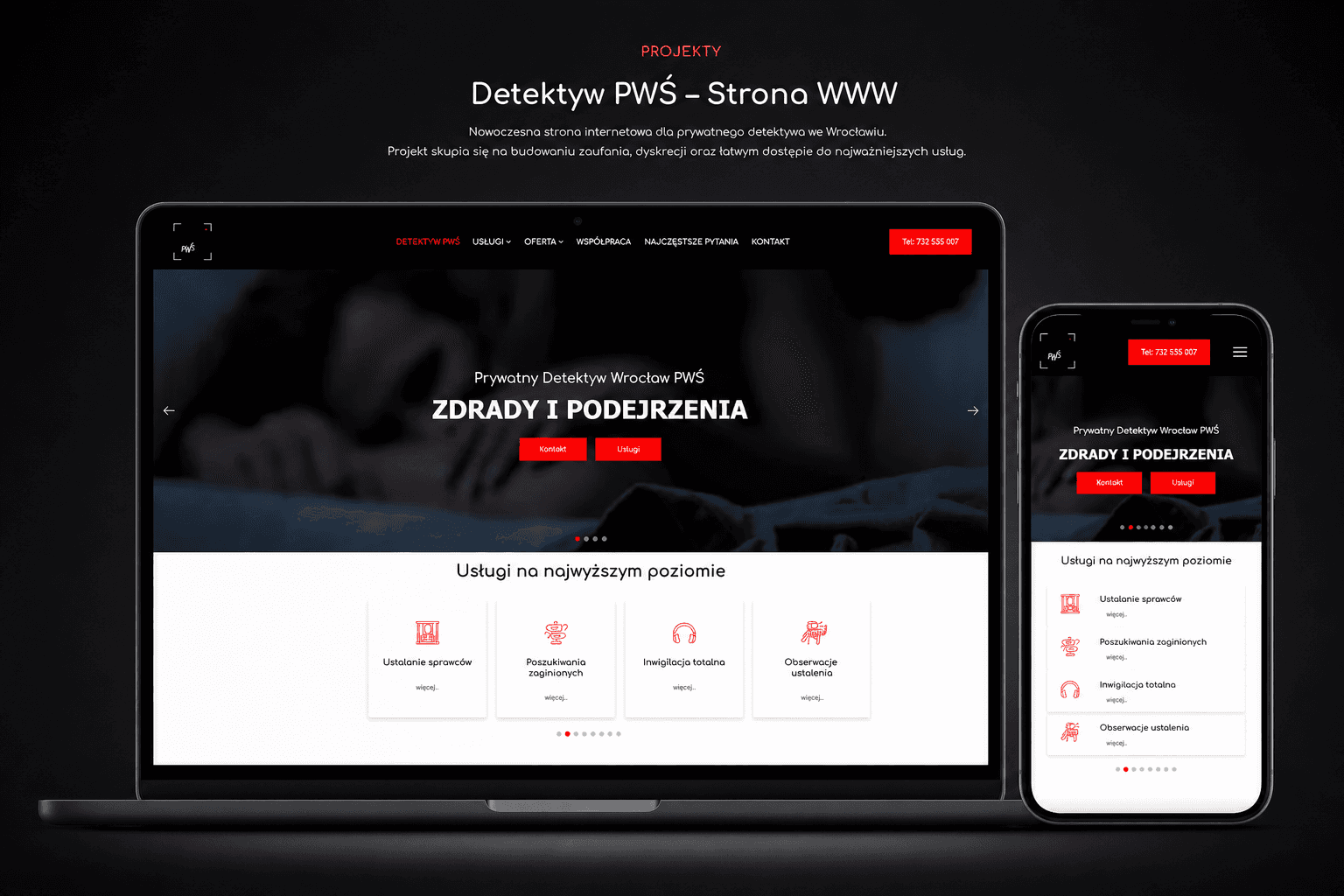 Realizacja strony internetowej dla detektywa